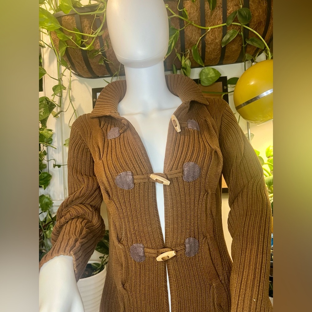 mac & jac Brown Toggle Cardigan Sweater